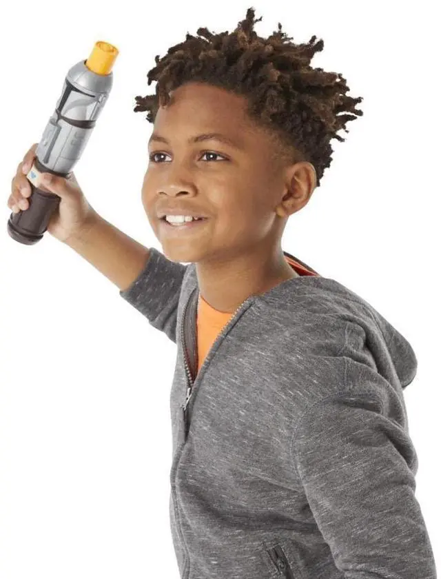 Alt view image 2 of 5 - STAR WARS Lightsaber Squad The Mandalorian Extendable Orange Lightsaber Roleplay Toy for Kids Ages 4 and Up