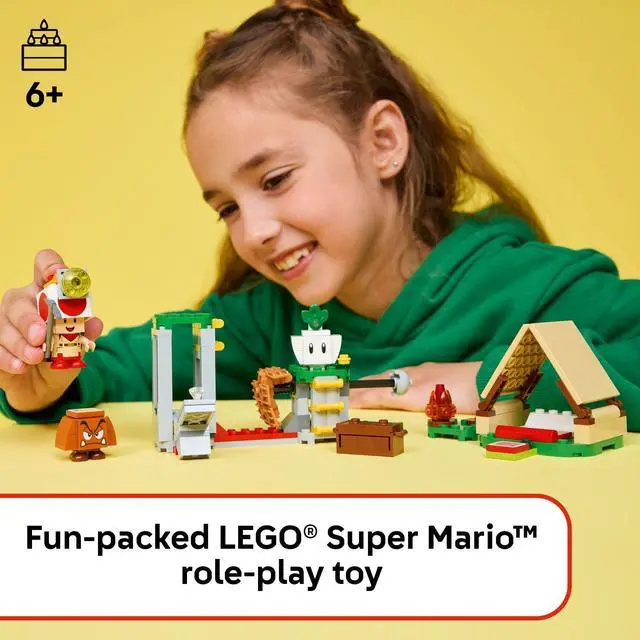 Alt view image 2 of 6 - LEGO Super Mario Captain Toads Camp Building Toy - Pretend Play Set for Kids, Ages 6+ - Building Blocks for Boys & Girls W/Toad, Goomba, & Turnip Toy Figures - Gift Idea for Birthdays - 72040