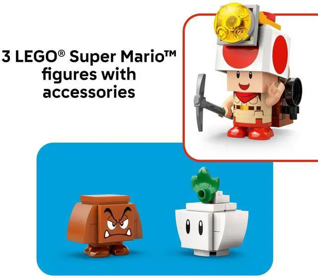 Alt view image 5 of 6 - LEGO Super Mario Captain Toads Camp Building Toy - Pretend Play Set for Kids, Ages 6+ - Building Blocks for Boys & Girls W/Toad, Goomba, & Turnip Toy Figures - Gift Idea for Birthdays - 72040