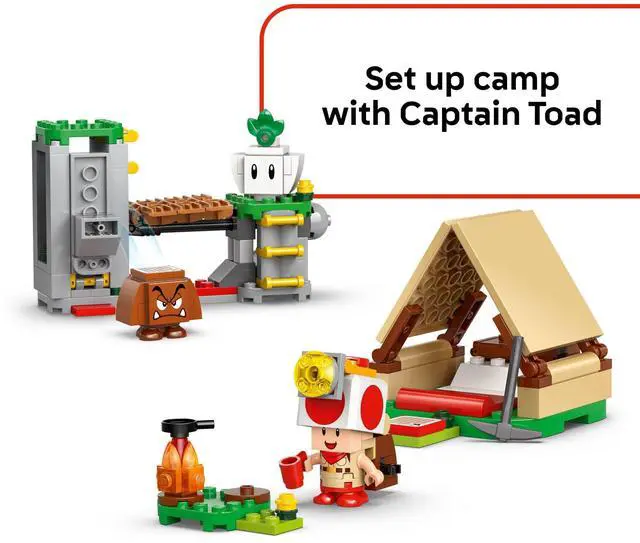 Alt view image 3 of 6 - LEGO Super Mario Captain Toads Camp Building Toy - Pretend Play Set for Kids, Ages 6+ - Building Blocks for Boys & Girls W/Toad, Goomba, & Turnip Toy Figures - Gift Idea for Birthdays - 72040