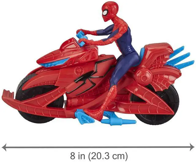 Alt view image 3 of 7 - Spider-Man Marvel Figure with Cycle