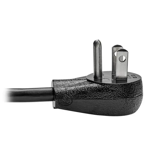 Alt view image 4 of 5 - Desktop Computer AC Power Cord, Right-Angle NEMA 5-15P to C13-10A, 125V, 18 AWG, 6 ft., Black