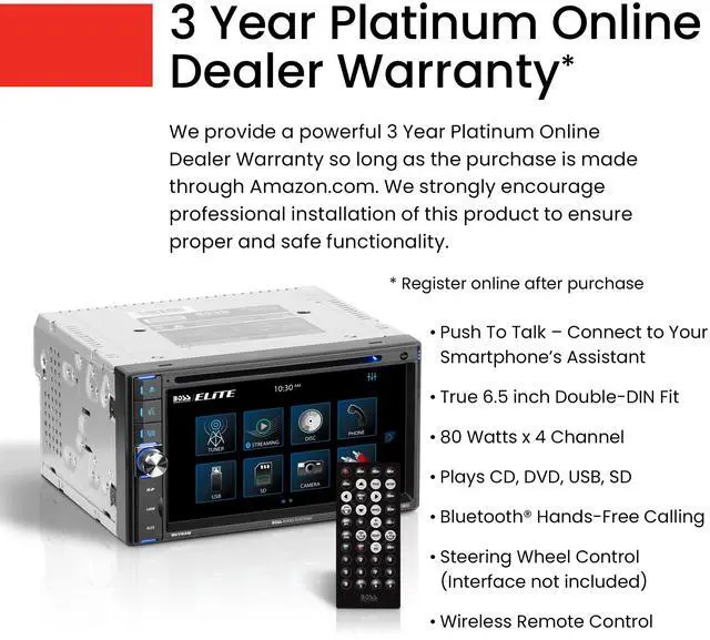 Alt view image 8 of 10 - Boss BV765B 6.5 Inch Double-DIN DVD Receiver with Bluetooth and Backup Camera