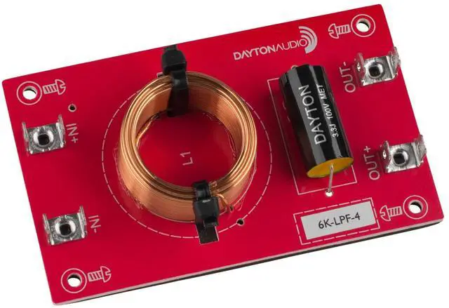 Main image of Dayton Audio 6k-LPF-4 Low Pass Speaker Crossover 6,000 Hz 12 dB/Octave