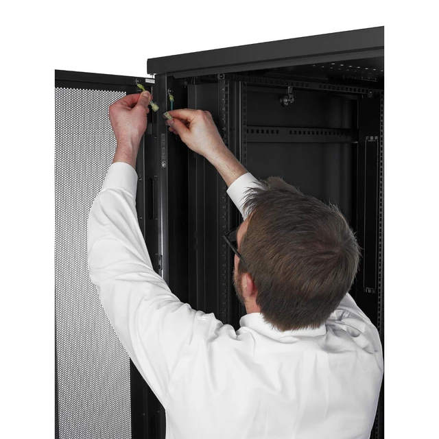 Alt view image 6 of 7 - APC Accessory AR2480 NetShelter SV 42U Enclosure with Sides Black Brown Box