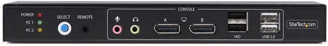 Alt view image 10 of 14 - StarTech 2-Port Dual-Monitor DisplayPort KVM Switch with Dual View Video Matrix- 4K 60Hz - 4x USB Hub Ports - Hotkey Switching - DP 1.2 Matrix KVM P2ADD121D-KVM-SWITCH