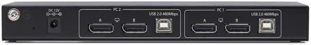 Alt view image 11 of 14 - StarTech 2-Port Dual-Monitor DisplayPort KVM Switch with Dual View Video Matrix- 4K 60Hz - 4x USB Hub Ports - Hotkey Switching - DP 1.2 Matrix KVM P2ADD121D-KVM-SWITCH