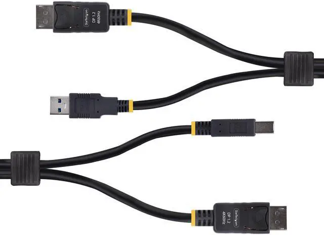 Alt view image 12 of 14 - StarTech 10ft (3m) DisplayPort and USB 5Gbps KVM Cable, 4K 60Hz, DP 1.2 and USB Combo Cable for DisplayPort KVM Switches DU12210-KVM-CABLE