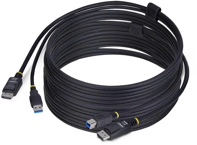Alt view image 10 of 14 - StarTech 10ft (3m) DisplayPort and USB 5Gbps KVM Cable, 4K 60Hz, DP 1.2 and USB Combo Cable for DisplayPort KVM Switches DU12210-KVM-CABLE