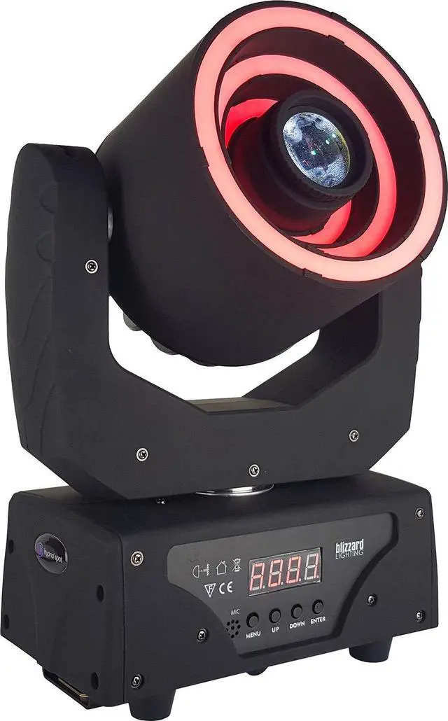 Alt view image 4 of 8 - Blizzard Lighting Hypno Spot | 30W LED Spot with RGB Ring FX | 9 Gobos + 9 Colors, Compact Moving Head