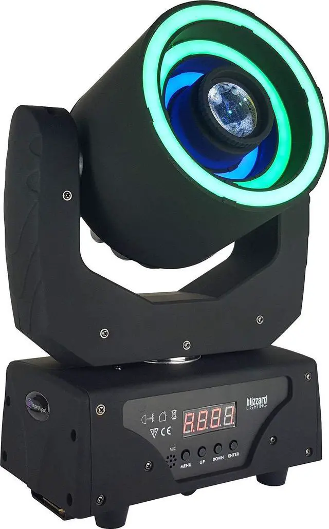 Alt view image 5 of 8 - Blizzard Lighting Hypno Spot | 30W LED Spot with RGB Ring FX | 9 Gobos + 9 Colors, Compact Moving Head