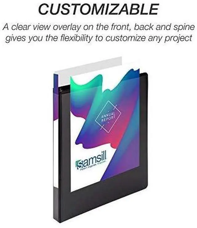 Alt view image 10 of 14 - Samsill Durable 0.5" View D Ring Binder Black, Set of 4, MP46410