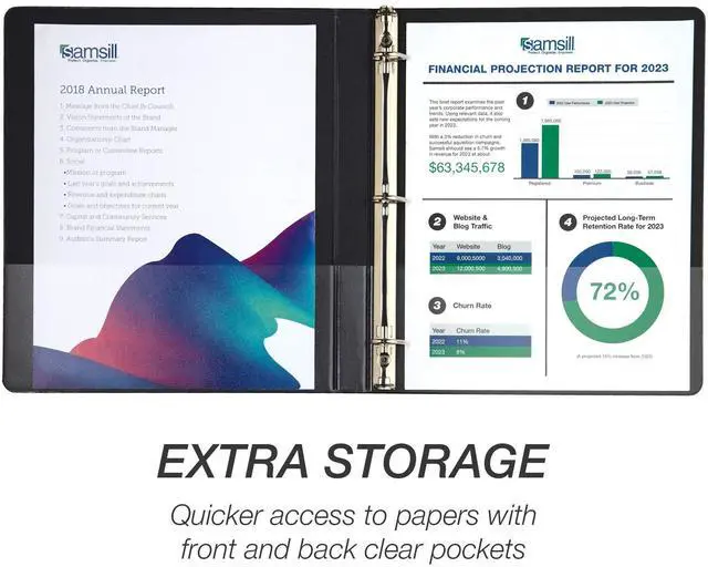 Alt view image 12 of 14 - Samsill Durable 0.5" View D Ring Binder Black, Set of 4, MP46410