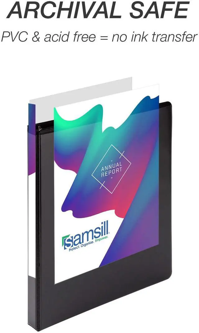 Alt view image 13 of 14 - Samsill Durable 0.5" View D Ring Binder Black, Set of 4, MP46410