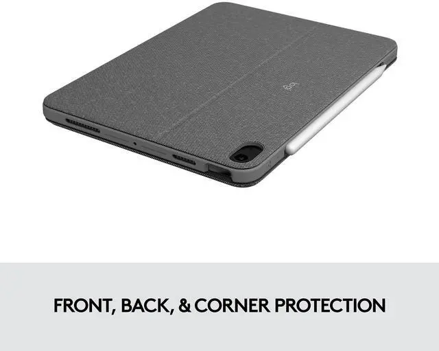 Alt view image 5 of 9 - Logitech Combo Touch Keyboard/Cover Case Apple iPad Air (4th Generation), iPad Air (5th Generation) Tablet - Oxford Gray - Scrape Resistant, Bump Resistant, Slip Resistant - Woven Fabric Body - ...