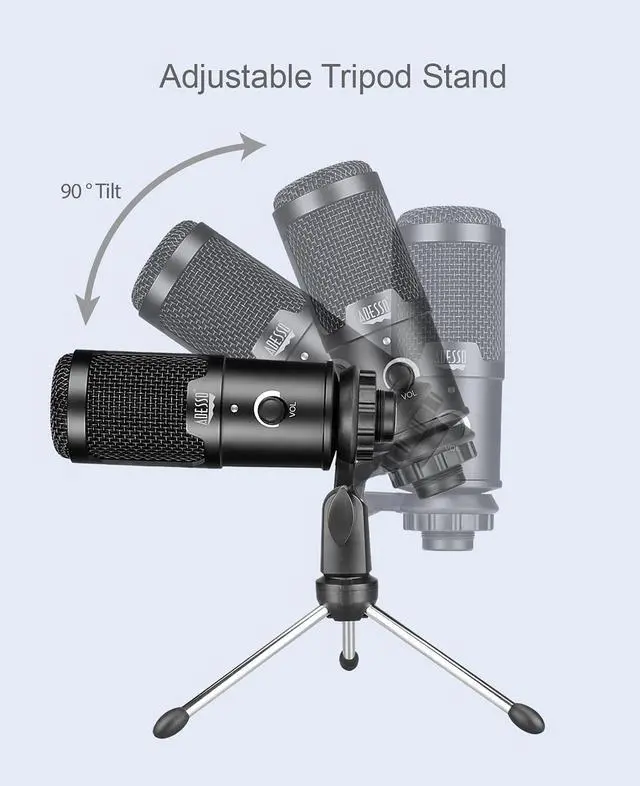 Alt view image 17 of 20 - Adesso Xtream M4 Wired Condenser Microphone XTREAMM4