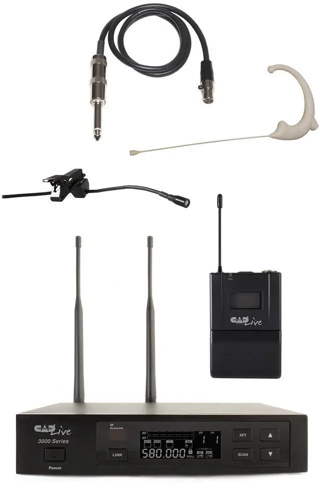 Main image of CAD Audio CADLive WX3010 Wireless Bodypack System with E19 Earset and E29 Lav Microphone