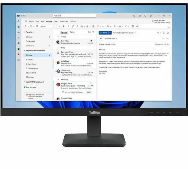 Alt view image 19 of 20 - Lenovo ThinkVision S24-4e 24" Class Full HD LED Monitor - 16:9 - Raven Black - 23.8" Viewable - In-plane Switching (IPS) Technology - WLED Backlight - 1920 x 1080 - 16.7 Million Colors - 250