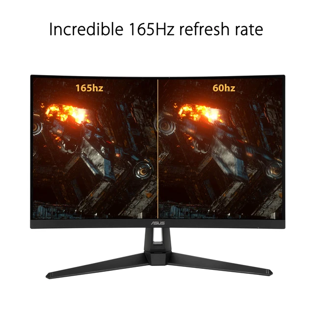 Alt view image 4 of 7 - TUF Gaming VG27VH1B 27 Curved Monitor, 1080P Full HD, 165Hz (Supports 144Hz), Extreme Low Motion Blur, Adaptive-sync, FreeSync Premium, 1ms, Eye Care, HDMI D-Sub, Black