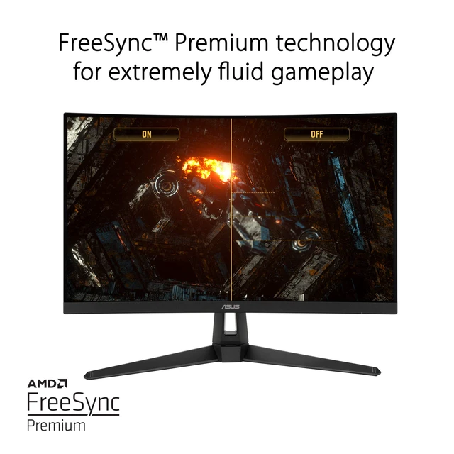Alt view image 5 of 7 - TUF Gaming VG27VH1B 27 Curved Monitor, 1080P Full HD, 165Hz (Supports 144Hz), Extreme Low Motion Blur, Adaptive-sync, FreeSync Premium, 1ms, Eye Care, HDMI D-Sub, Black