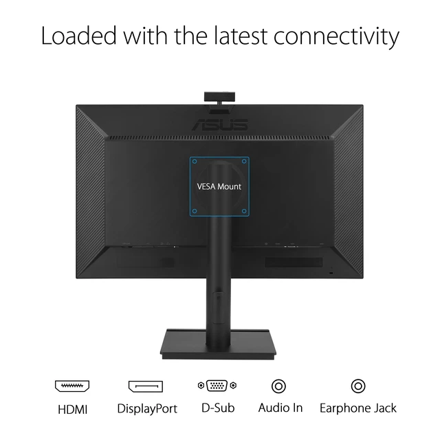 Alt view image 6 of 7 - BE249QFK 24 Inch 1080P FHD Computer Monitor, Webcam, HDMI, DisplayPort IPS, FHD 100Hz, Frameless, VGA, Mic Array, Speakers, Height Adjustable, Ergonomic, Eye Care, VESA Wall Mount, EPEAT Gold