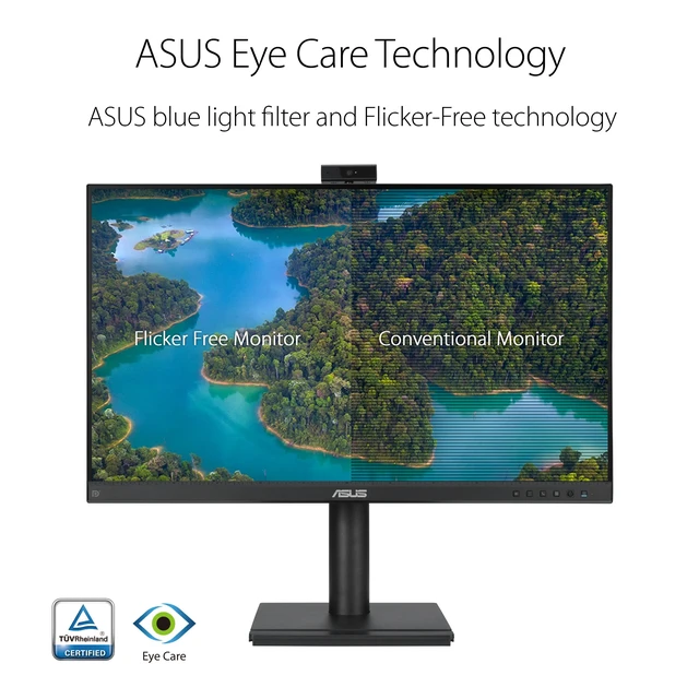 Alt view image 5 of 7 - BE249QFK 24 Inch 1080P FHD Computer Monitor, Webcam, HDMI, DisplayPort IPS, FHD 100Hz, Frameless, VGA, Mic Array, Speakers, Height Adjustable, Ergonomic, Eye Care, VESA Wall Mount, EPEAT Gold
