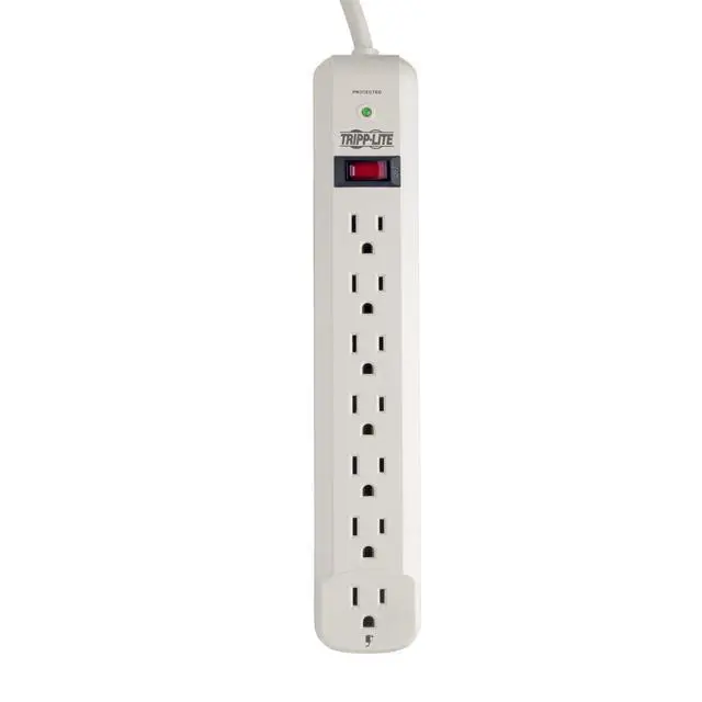 Alt view image 5 of 7 - 7 Outlet Surge Protector Power Strip, Extra Long 12ft Cord, Lifelong & $25,000 Insurance (TLP712),White