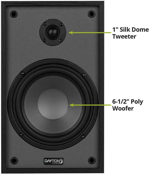 Alt view image 5 of 7 - Classic B65 Bookshelf Speakers, 6.5" Woofer & 1" Tweeter, Passive 2-Way Design, 60W RMS, for Music, TV & Home Audio Systems Black