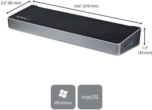 Alt view image 7 of 7 - USB-C Triple Monitor Docking Station for MacBook Pro / Air M1 M2 M3 M4 & Windows, Universal 4K HDMI DP Dock, Thunderbolt Compatible, 60W Laptop Charging - TAA, Black & Space Gray