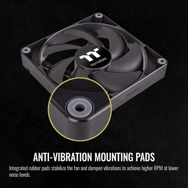 Alt view image 5 of 6 - Thermaltake CT120 PC Cooling Fan (2-Fan Pack), Daisy-Chain Design, Fan speeds up to 2000 RPM, 120 mm Hydraulic Bearing Fan, Anti-Vibration mounting, CL-F147-PL12BL-A