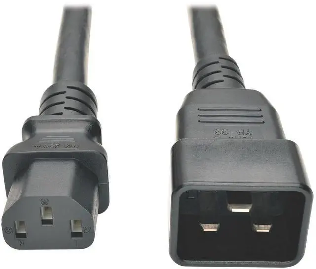 Main image of P032-003 Heavy Duty Power Cord PDU 15Amp 12AWG IEC 320 C13 C20 3', Black