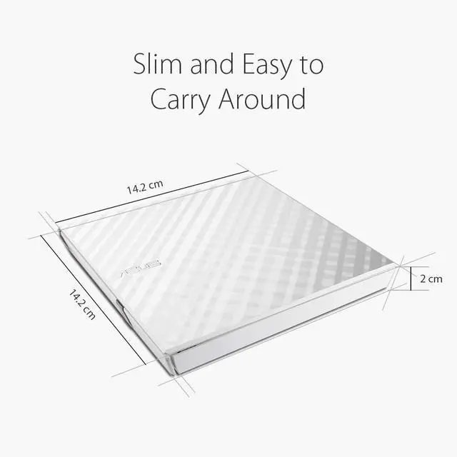 Alt view image 7 of 7 - LITE Portable USB 2.0 Slim 8X DVD/Burner +/- Rewriter External Drive, Compatible with Both Mac & Windows, White (SDRW-08D2S-U/W/G/ACI/AS)