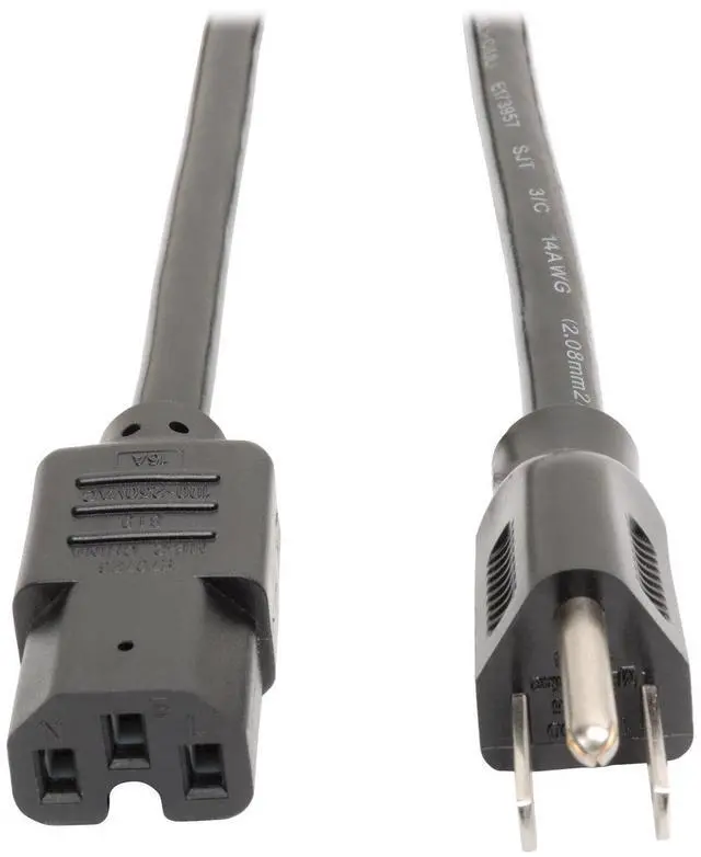 Main image of Heavy Duty Power Cord, 15A, 14AWG (NEMA 5-15P to IEC-320-C15) 8-ft. (P019-008)