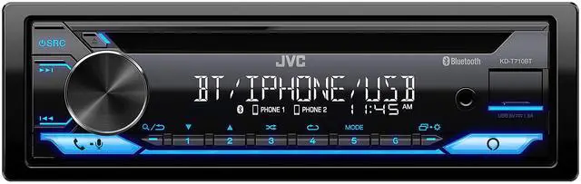 Main image of KD-T710BT - CD Car Stereo, Single Din, Bluetooth Audio and Hands Free Calling w External Microphone, CD, MP3, USB, AUX Input AM/FM Radio, High Power Amp, Amazon Alexa Voice Control