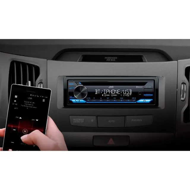 Alt view image 2 of 7 - KD-T710BT - CD Car Stereo, Single Din, Bluetooth Audio and Hands Free Calling w External Microphone, CD, MP3, USB, AUX Input AM/FM Radio, High Power Amp, Amazon Alexa Voice Control