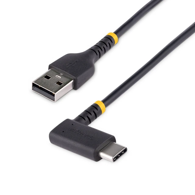 Main image of 6ft (2m) USB A to C Charging Cable Right Angle - Heavy Duty Fast Charge USB-C Cable - USB 2.0 A to Type-C - Rugged Aramid Fiber - 3A - USB Charging Cord (R2ACR-2M-USB-CABLE)