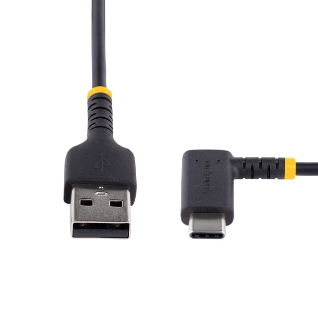 Alt view image 4 of 7 - 6ft (2m) USB A to C Charging Cable Right Angle - Heavy Duty Fast Charge USB-C Cable - USB 2.0 A to Type-C - Rugged Aramid Fiber - 3A - USB Charging Cord (R2ACR-2M-USB-CABLE)