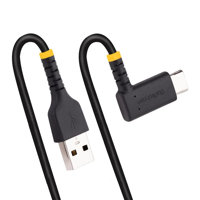 Alt view image 5 of 7 - 6ft (2m) USB A to C Charging Cable Right Angle - Heavy Duty Fast Charge USB-C Cable - USB 2.0 A to Type-C - Rugged Aramid Fiber - 3A - USB Charging Cord (R2ACR-2M-USB-CABLE)