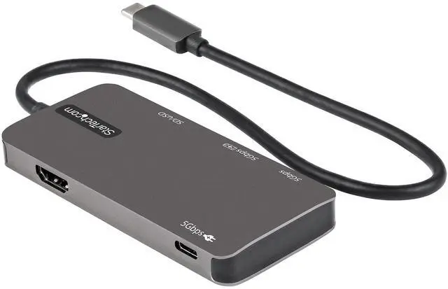 Alt view image 7 of 11 - StarTech USB C Multiport Adapter USB-C to 4K HDMI 100W Passthrough DKT30CHSDPD