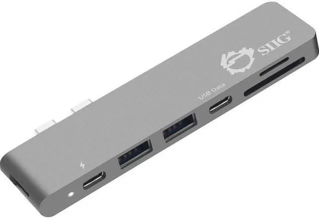 Alt view image 14 of 20 - SIIG Thunderbolt 3 USB-C Hub HDMI with Card Reader & PD Adapter - Space Gray