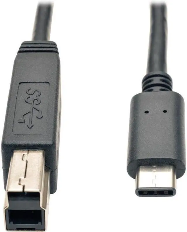 Alt view image 7 of 9 - Tripp Lite U422003 3 ft. Black USB 3.1 Gen 1 (5 Gbps) Cable, USB Type-C (USB-C) to USB Type-B