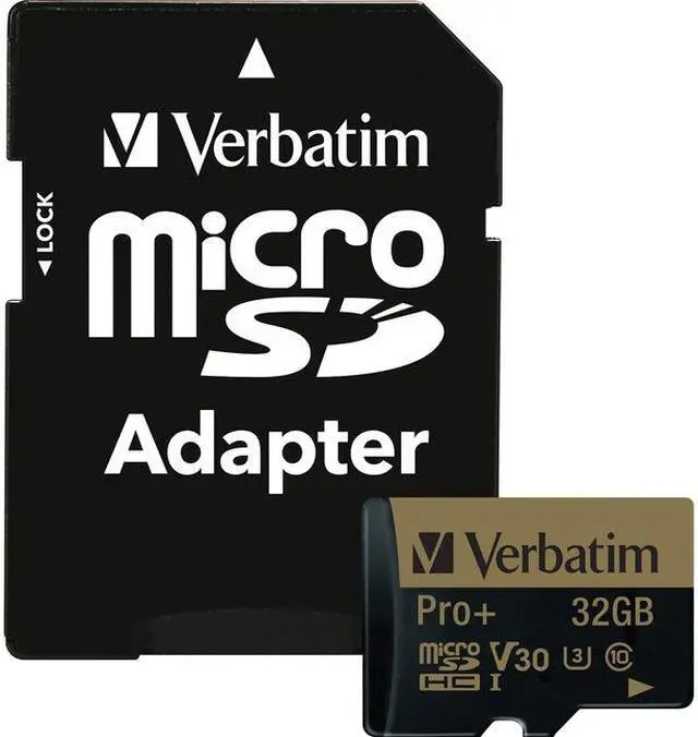 Alt view image 4 of 7 - Verbatim Memory Card microSDHC w/Adapter 32GB BK/GD 44033