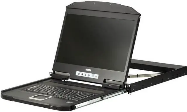 Alt view image 3 of 16 - Aten CL3100 LCD KVM 18.5" Console with Standard Rack Mount Kit CL3100NX