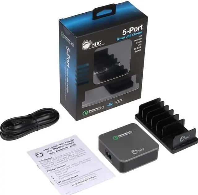 Alt view image 6 of 11 - SIIG AC-PW1714-S1 5Port Smart USB Charger Blk