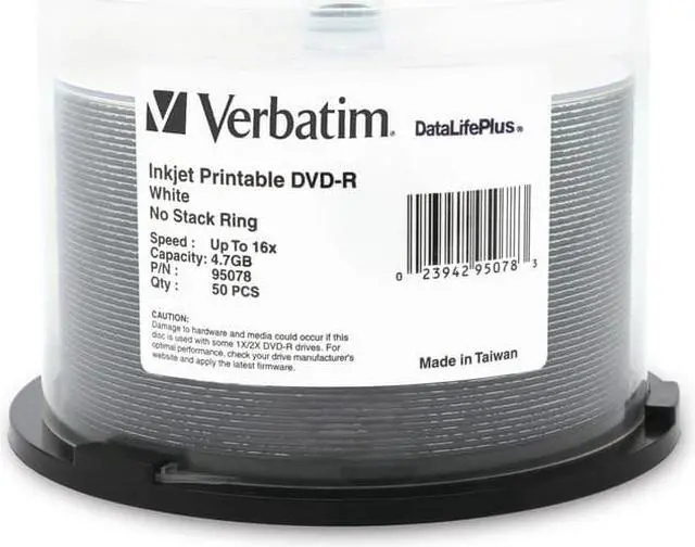 Alt view image 4 of 6 - 50PK DVD-R 16X 4.7GB WHITE