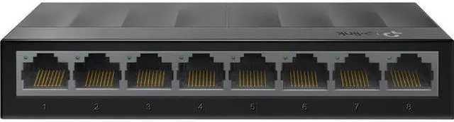 Alt view image 20 of 20 - TP-Link Litewave 8 Port Gigabit Ethernet Switch | Desktop Ethernet Splitter | Plastic Case | Unshielded Network Switch | Plug & Play | Fanless Quiet | Unmanaged (LS1008G)