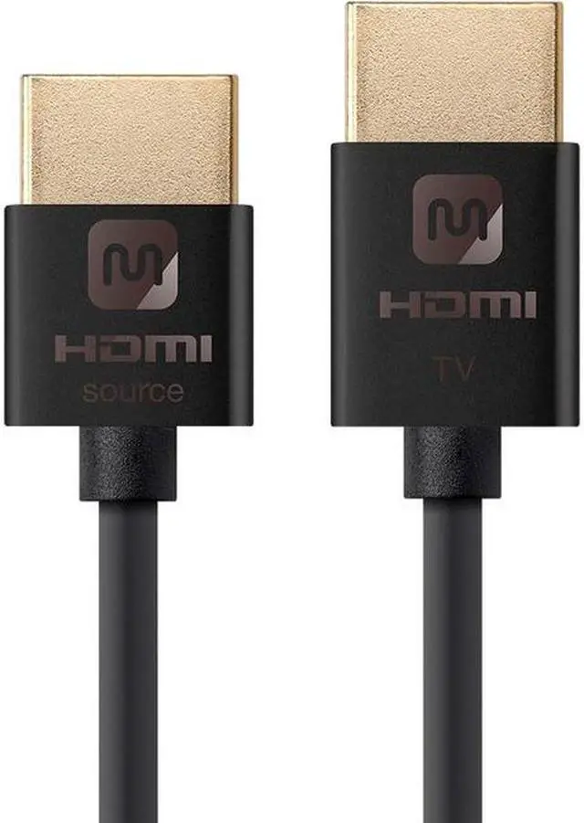 Main image of Monoprice HDMI Cable - 6 Feet - Black | High Speed, Active Chipset, 4K@60Hz, HDR, 18Gbps, 36AWG, YUV 4:4:4 , Compatible with UHD TV and More - Ultra Slim Series
