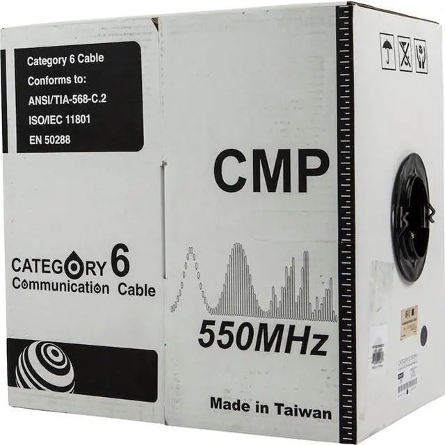Alt view image 4 of 10 - Monoprice Cat6 Ethernet Bulk Cable - 1000 Feet - Black | Network Internet Cord - Solid, 550Mhz, UTP, CMP, Plenum, Pure Bare Copper Wire, 23AWG, No Logo