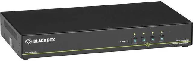 Main image of BLACK BOX SS4P-SH-DVI-UCAC SECURE KVM SWITCH, NIAP 3.0 CERTIFIED - 4-PORT, SINGLE-MONITOR, DVI-I, PS2, USB,