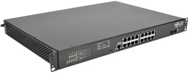 Alt view image 10 of 11 - Tripp Lite 16-Port Gigabit Ethernet Switch L2 Managed W/ 8-Outlet Pdu 120V